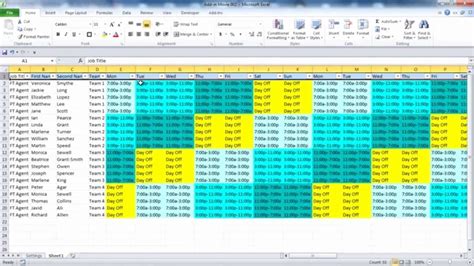 Employee Lunch Schedule Template Best Of Creating Your Employee Schedule In Excel Monthly ...