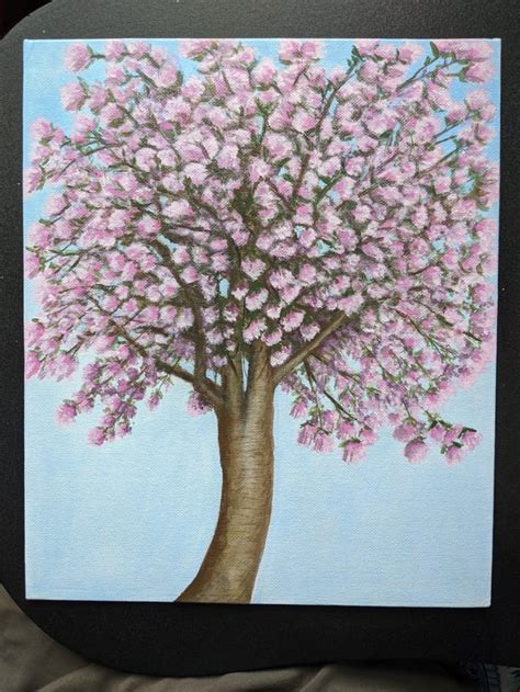 Pink tree acrylic painting : r/painting