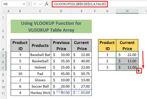 How to Use VLOOKUP Table Array Based on Cell Value in Excel