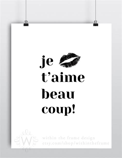 Je t'aime beaucoup. Valentine printable instant download. Available on Etsy from Within the ...