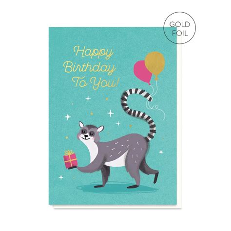 Stormy Knight Lemur Happy Birthday Card – Francis Henri