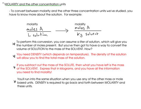 64 MOLARITY and the other concentration units