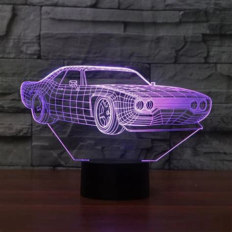 7 Color Change Home Decor Light Fixture LED Car Shape Light USB 3D Luminarias Vehicle Modelling ...