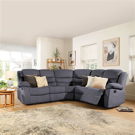 Sorrento Recliner Corner Sofa, Slate Grey Classic Plush Fabric Only £999.99 | Furniture & Choice