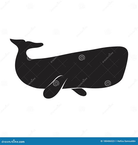 Silhouette of Sperm Whale. Vector Illustration Decorative Design Stock Vector - Illustration of ...