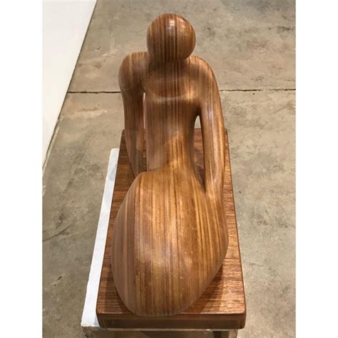 Recumbent Female Laminated Wood Sculpture by Robert Hargrave | Chairish