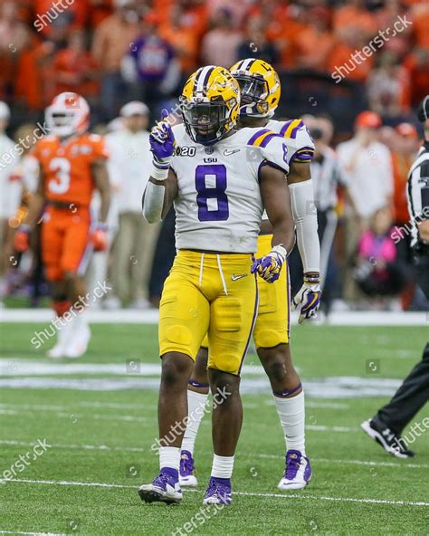 Lsu Linebacker Patrick Queen 8 Celebrates Editorial Stock Photo - Stock ...