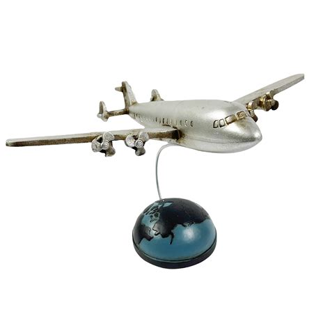 Buy Urbalabs Model Airplane Office Desk Decor Retro Hand Cast Silver Airplane Pilot Decor Plane ...