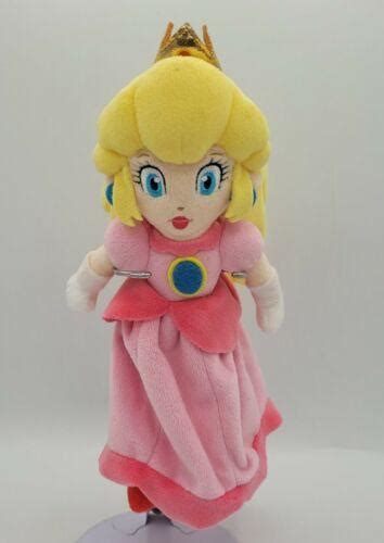 Super Mario Bros Princess Peach Plush Toy Nintendo Soft Stuffed Pink 9. ...