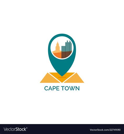 South africa cape town map pin icon Royalty Free Vector