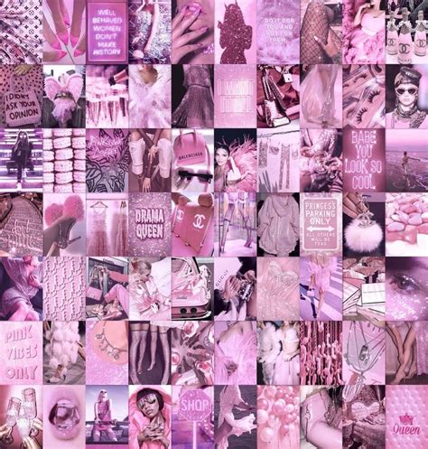 70 PCS Boujee Pink Aesthetic Photo Collage Kit Baddie Room - Etsy ...