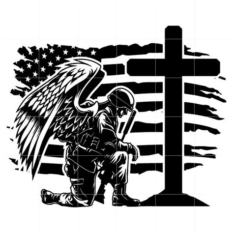 USA Soldier Kneeling At Cross SVG | Cross svg, Patriotic tattoos, Cross ...