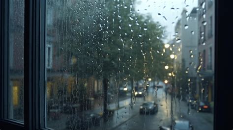 Premium AI Image | Rainy day observed a window