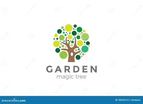 Tree Logo Design . Creative Ideas Garden Log Stock Illustration - Illustration of creative ...