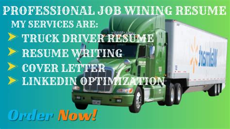 Write a professional truck driver resume, cover letter, scrum master, linkedin by Clebojaywriter ...
