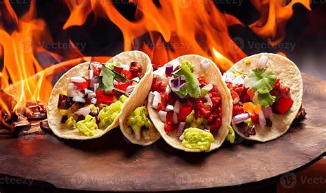 Mexican food delicious Tacos. 13757290 Stock Photo at Vecteezy