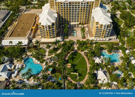 Aerial Photo Ritz Carlton Hotel Key Biscayne Miami Florida USA Stock Photo - Image of carlton ...