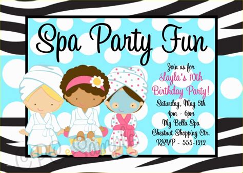 Free Printable Spa Party Invitations Templates Of Printable Spa Party Invitations ...
