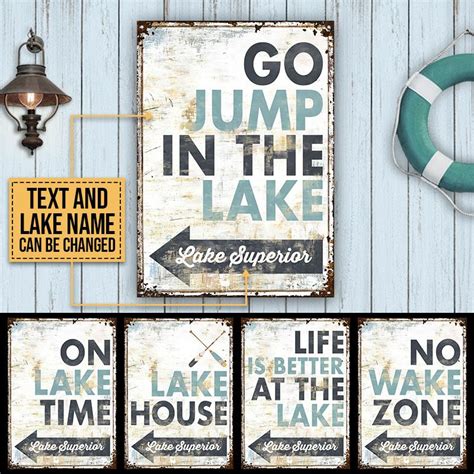 Lake House Sign Custom Classic Metal Signs - Teehall - Live Creatively