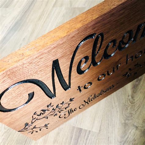 Personalized Welcome To Our Home Sign Carved Wooden Welcome | Etsy