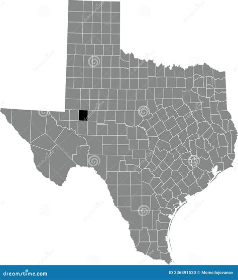 Location Map of the Midland County of Texas, USA Stock Vector ...