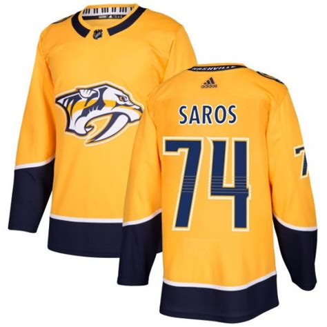 Men's Adidas Nashville Predators Juuse Saros Gold Jersey - Authentic