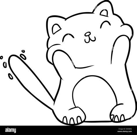 Cute Cat Outline Drawing