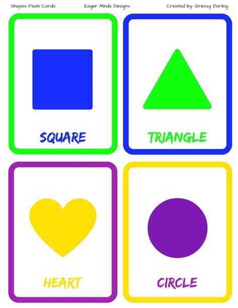 Shapes Flash Cards | Flashcards, Cards, Shapes