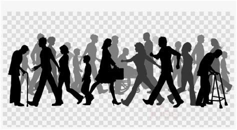 Download Group Of People Walking Silhouette Clipart - Vector People ...