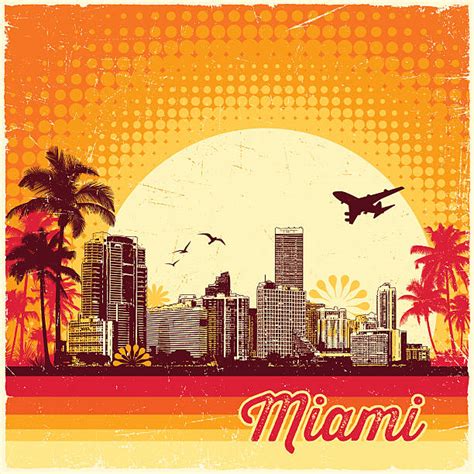 Miami Skyline Clip Art, Vector Images & Illustrations - iStock