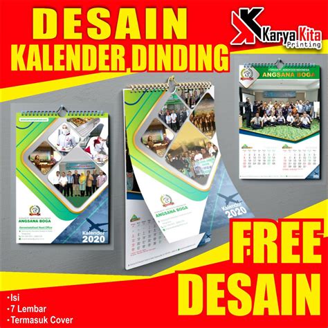 Kalender dinding bebas desain / Kalender custom / Kalender bisa pakai ...