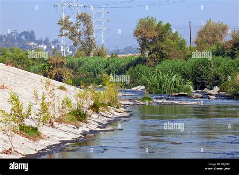 Los Angeles River along Elysian Valley, Los Angeles, California Stock ...