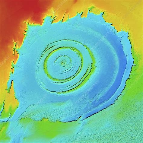 Richat Structure, LiDAR satellite image - Stock Image - C048/0101 - Science Photo Library