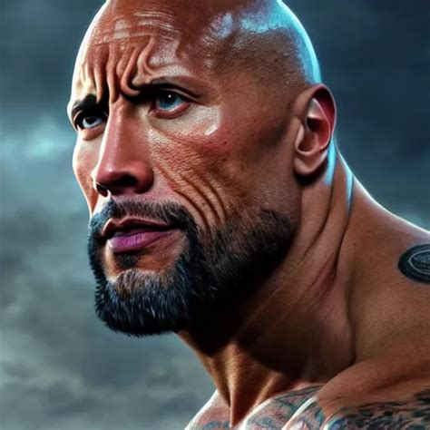 the rock dwayne johnson with a beard , photo , | Stable Diffusion