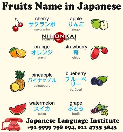 Fruits Name in the Japanese Language | Learn japanese words, Japanese ...