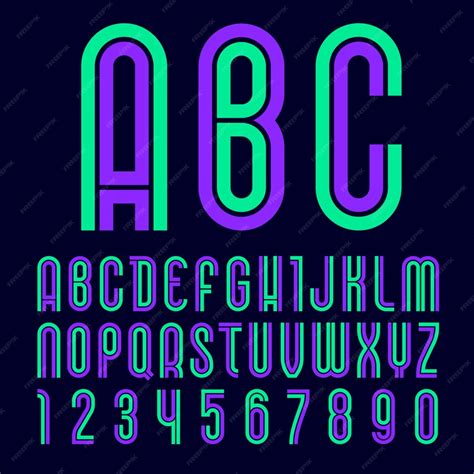 Premium Vector | Disco font, Trendy alphabet