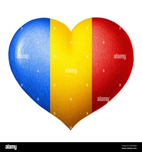 Romanian flag heart isolated on white background. Pencil drawing Stock Photo - Alamy