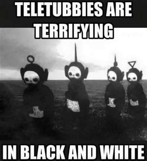 Teletubbies are terrifying in black and white! | Funny pictures, Funny ...