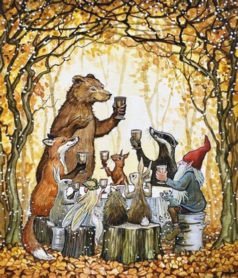 Mr. Bear's Autumn Feast (original art) | Fairytale art, Whimsical art ...