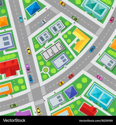 Top view city streets map background Royalty Free Vector