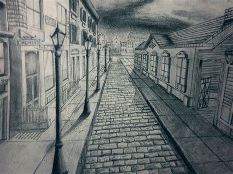 I just learned perspective and tried to draw an imaginary street view ...