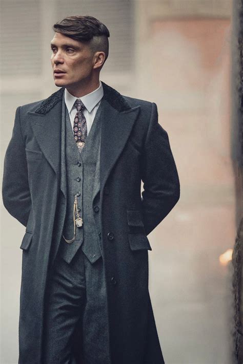 Mens Peaky Blinders Costume Thomas Shelby 3PC Suit & Black Overcoat ...