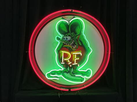 Rat Fink Single-Sided Neon Sign at Kissimmee Summer Special 2023 as ...