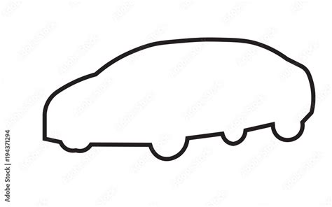 car silhouette png outline on white background Stock Vector | Adobe Stock