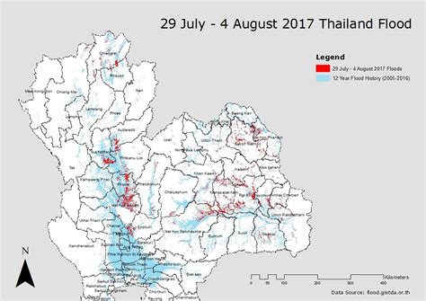 Map of Flooded Areas from 29 July to 4 August 2017 - Data from flood ...