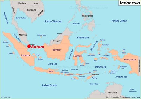 Batam Island location on the Indonesia map - Ontheworldmap.com