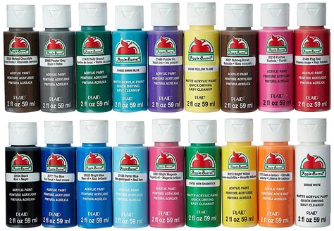 Amazon.com: Apple Barrel Acrylic Paint Set, 18 Piece (2-Ounce ...