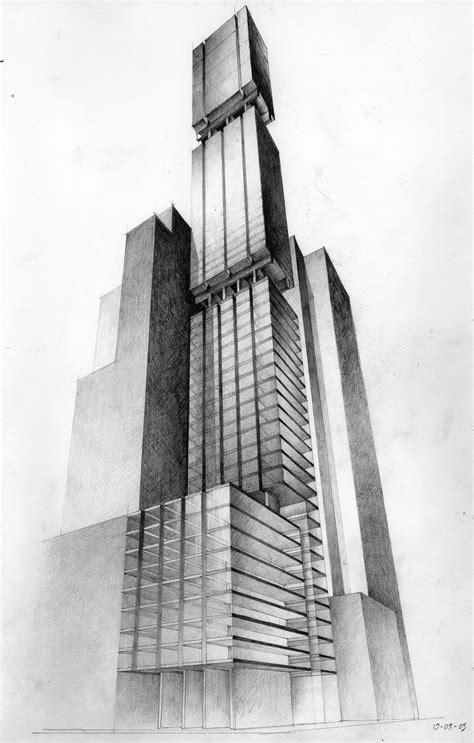 NYC Tower Sketch - Pencil Drawing | Architecture design drawing, Buildings sketch architecture ...