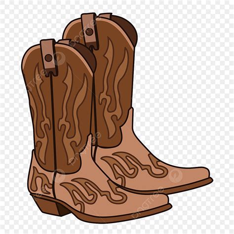 Cowboy Boots And Hat Clipart Transparent Background, Fashion Brown Cowboy Boots Clipart, Cowboy ...