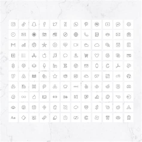 900 minimalistic white iOS app icon pack iOS 14 aesthetic | Etsy